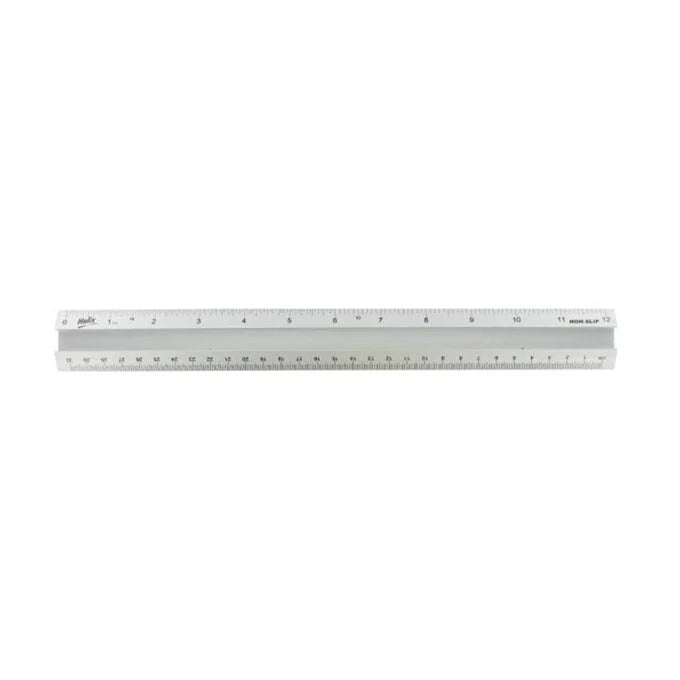 Helix  Metric Imperial Aluminium Safety Grip Ruler 30CM