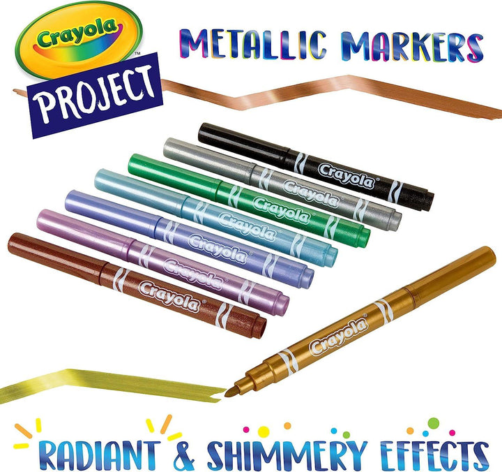 Crayola Metallic Markers - Assorted Colours Pack of 6 Ideal for Kids