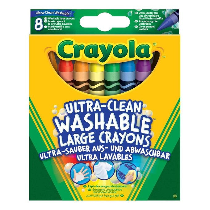 Crayola Ultra Clean Washable Large Crayons 8 Pack