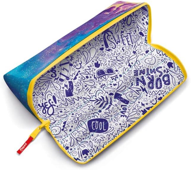 Maped - XXL Basic Pencil Case Easy To Find And Remove The Pens Resistant Polyester Can Be Painted With Coloured And Felt Tip Pens Large Zip