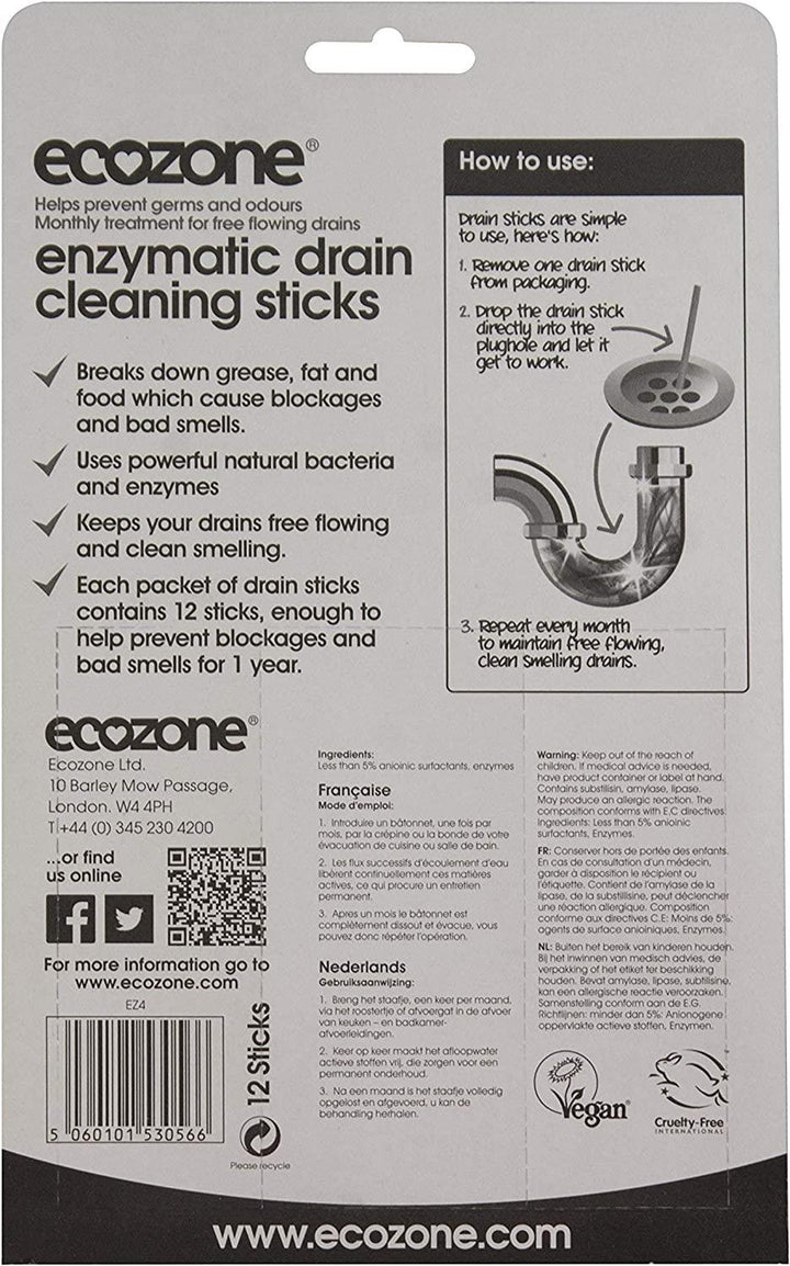 Ecozone Enzymatic Drain Sticks