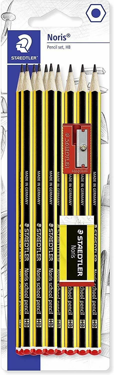 Staedtler Noris School Pencils, Mini Eraser And Single Hole Sharpener