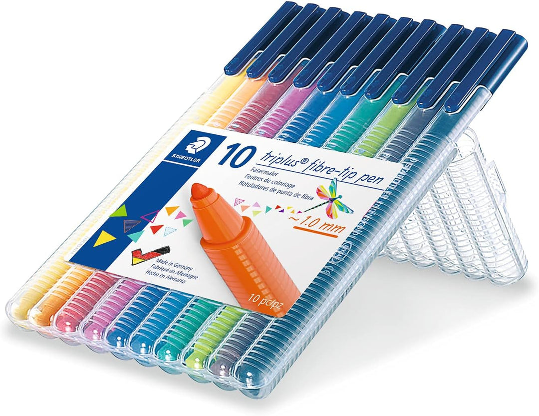 Staedtler 323 Triplus Colour Fibre-Tip Pens, 1.0 mm, Assorted Colours