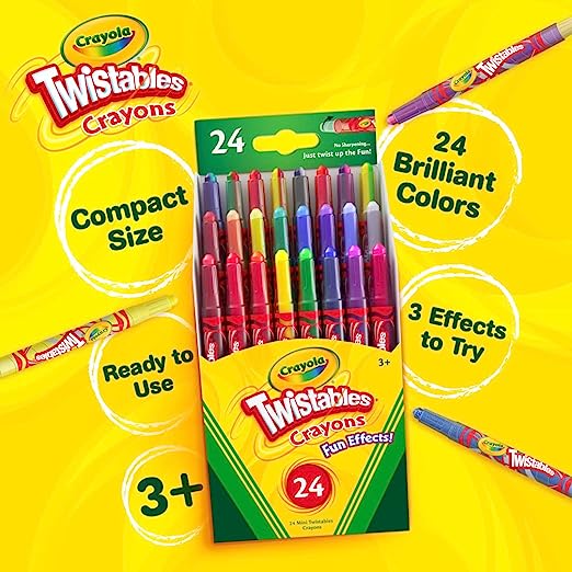 Crayola Twistables Colouring Crayons  Assorted Colours Pack of 24