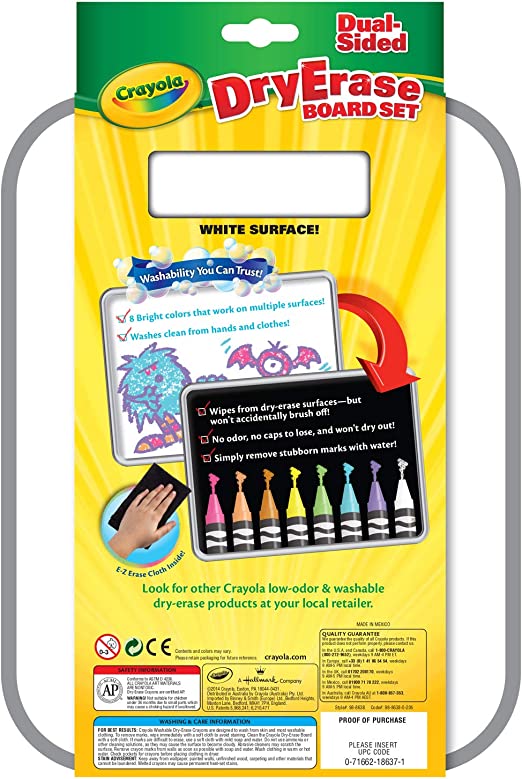 Crayola Dual Sided Dry Erase Board Set Multicolour