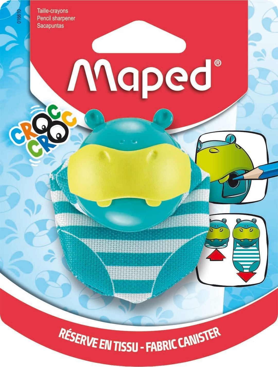 Maped Croc Croc Hippo 1 Hole Pencil Sharpener