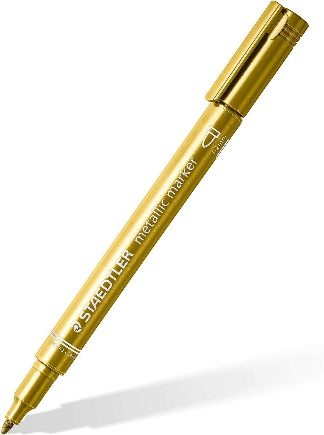 STAEDTLER 8323-S BK3 Design Journey Metallic Pens - Gold, Silver and White (Pack of 3)