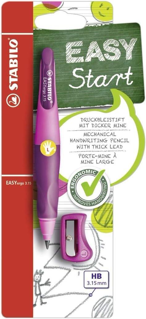 Ergonomic Mechanical Pencil - STABILO EASY ergo 3.15 - Pack of 1 Pink/Lilac Sharpener