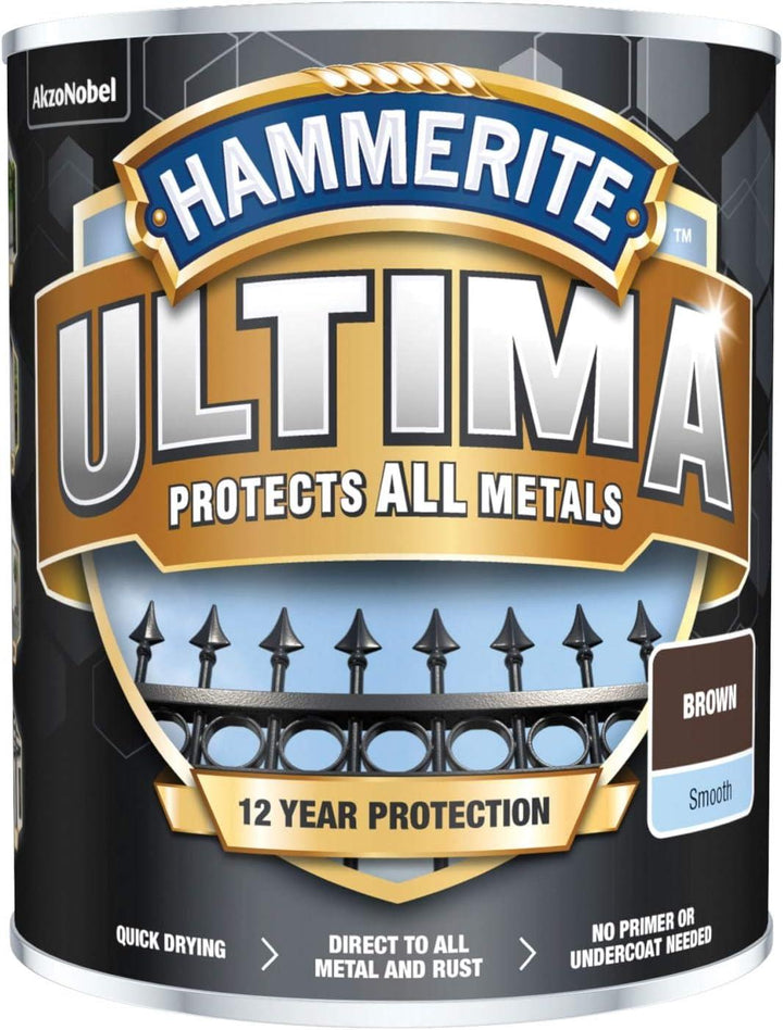 Hammerite Ultima Smooth Metal Paint Assorted Colours