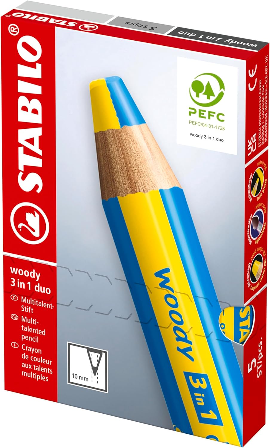 Multi-Talented Pencil - STABILO woody 3 in 1 duo Assorted Colours