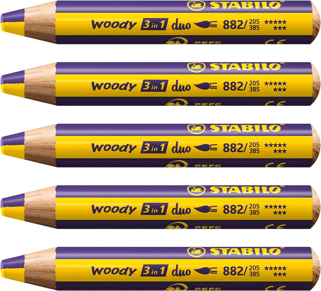 Multi-Talented Pencil - STABILO woody 3 in 1 duo Assorted Colours