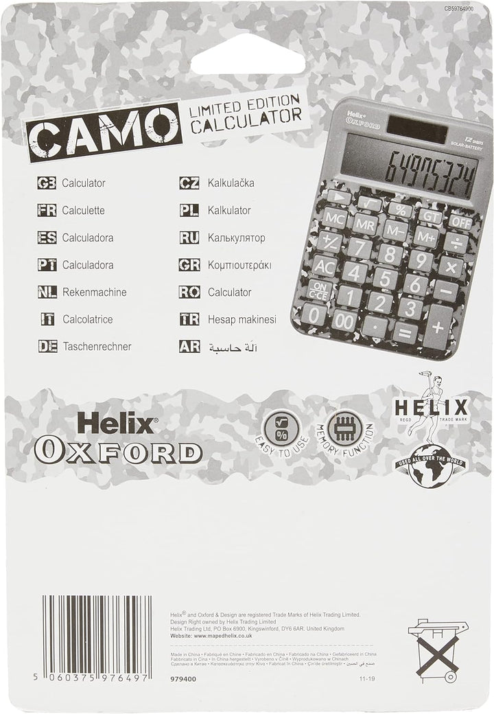 Helix Oxford Camo Basic Calculator