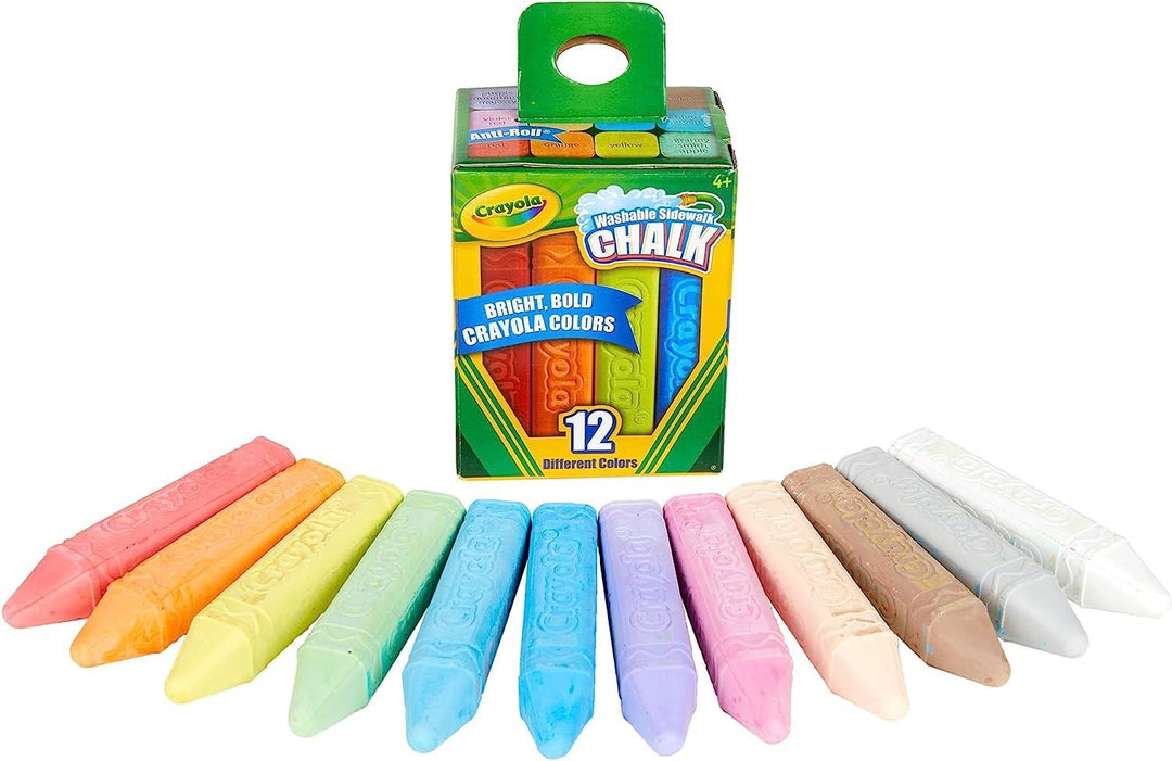 Crayola Outdoor Chalk - Assorted Colours (Pack of 12) | Perfect for Drawing on the Pavement or Patio