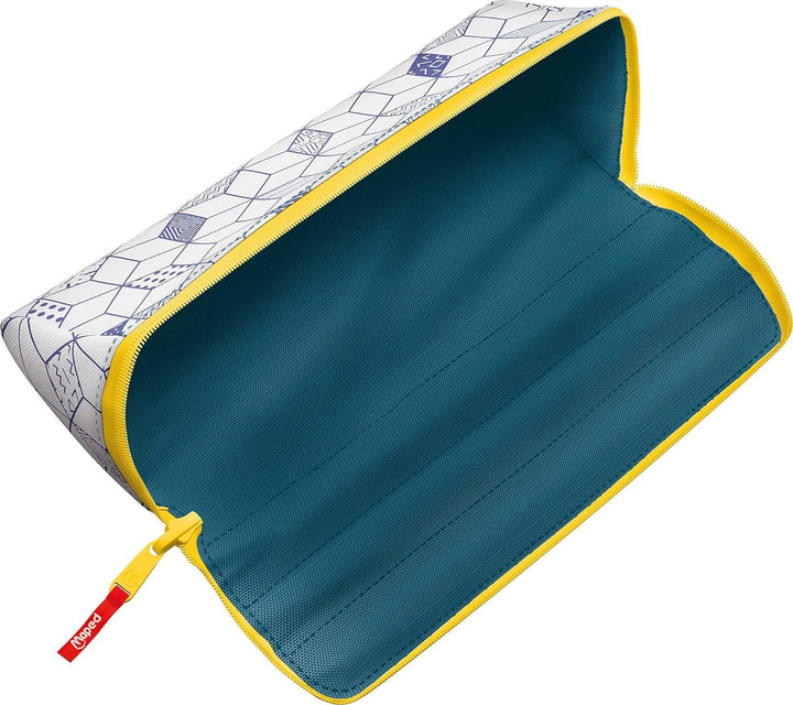 Maped - XXL Basic Pencil Case Easy To Find And Remove The Pens Resistant Polyester Can Be Painted With Coloured And Felt Tip Pens Large Zip