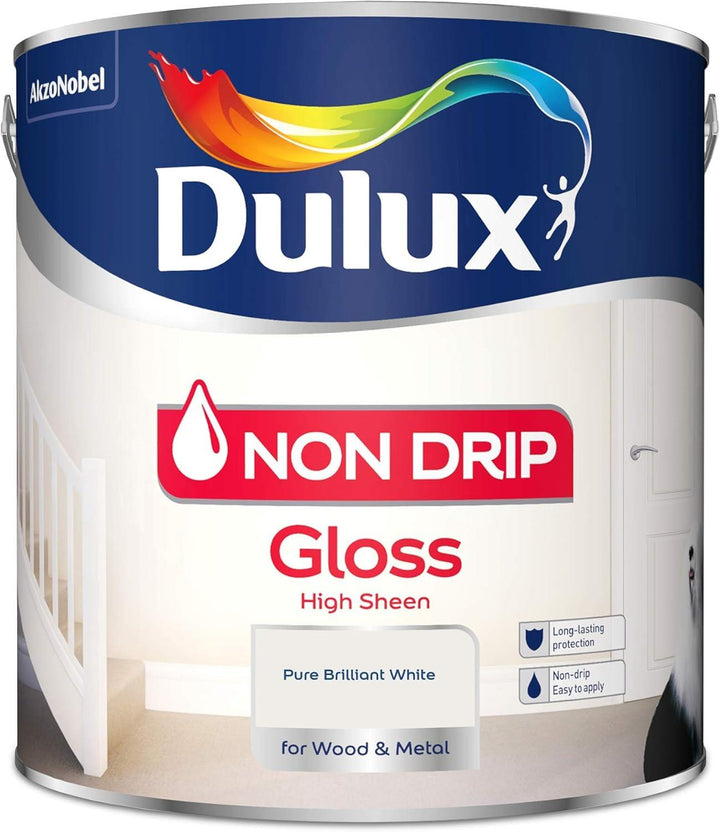 Dulux Non Drip Gloss Pure Brilliant White Assorted Size