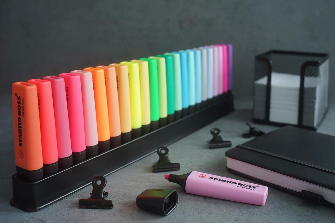 Highlighter STABILO BOSS ORIGINAL Deskset Of 23 - 9 Fluorescent Colours + 14 Pastel Colours