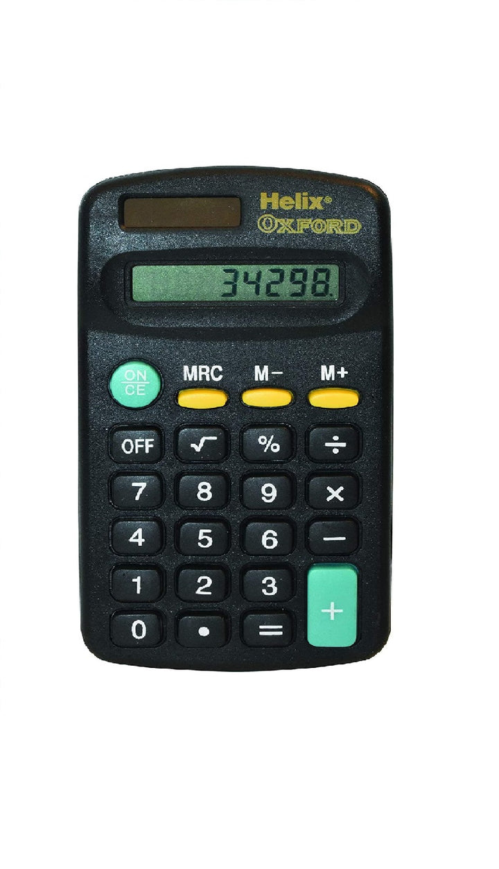 Helix Small 8 Digit Dispaly Mini Pocket Size Calculator