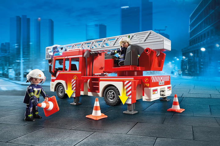 Playmobil 9463 City Action Fire Ladder Unit with Extendable Ladder with Lights and Sound