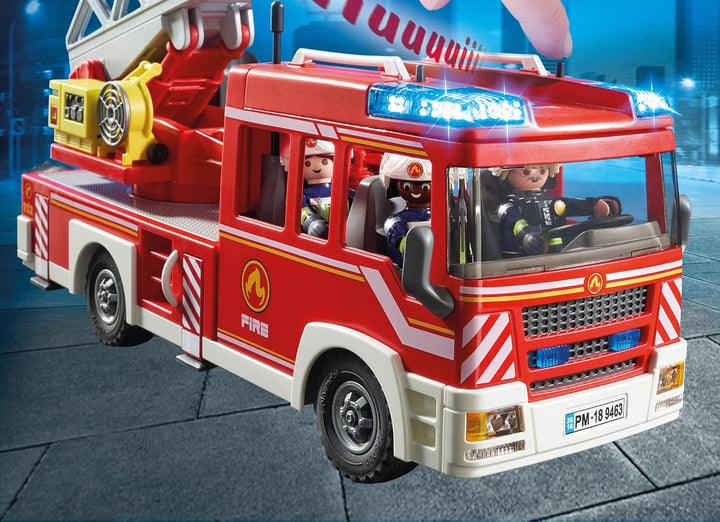 Playmobil 9463 City Action Fire Ladder Unit with Extendable Ladder with Lights and Sound