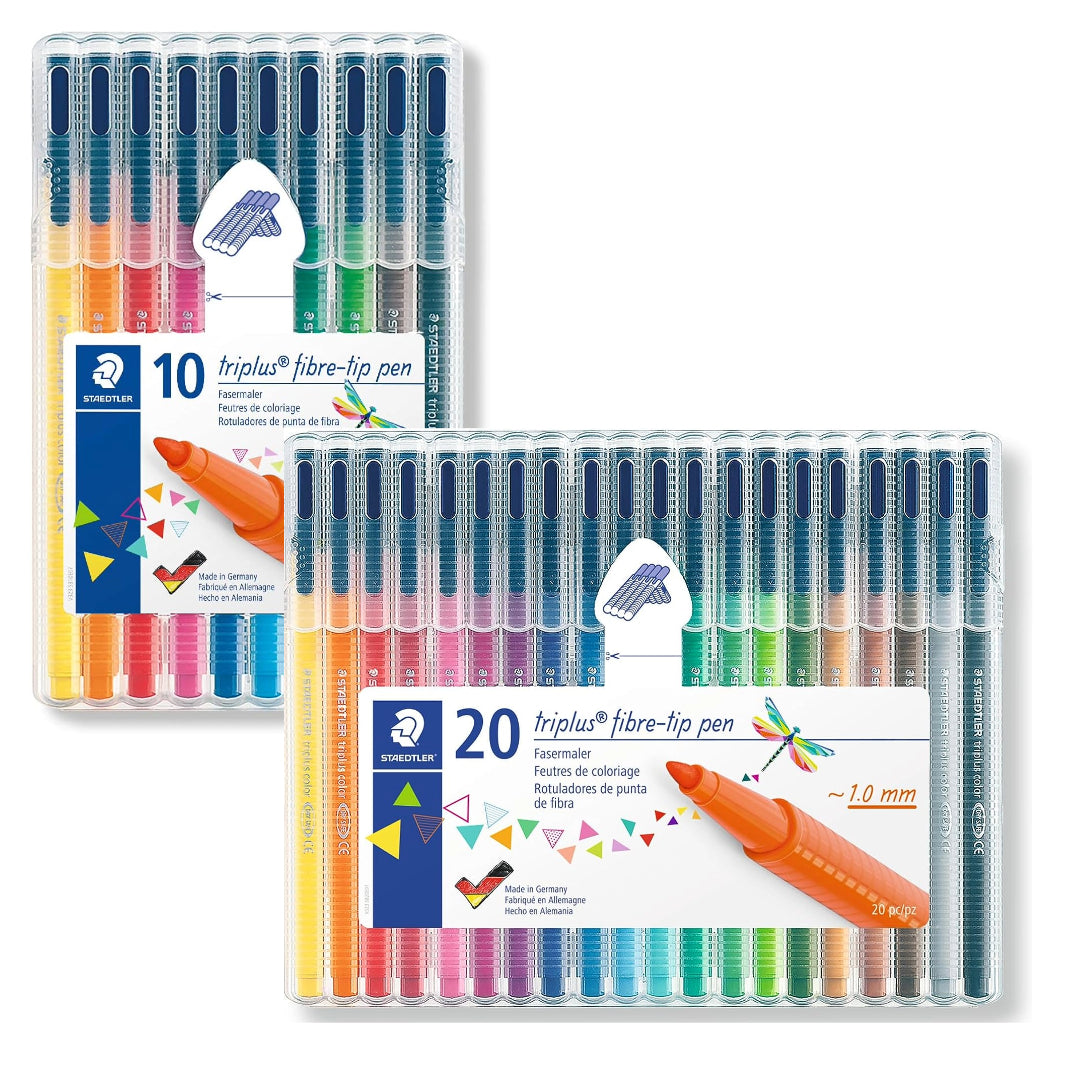 Staedtler 323 Triplus Colour Fibre-Tip Pens, 1.0 mm, Assorted Colours