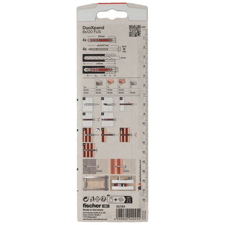 Fischer Frame Fixing DuoXpand 8 x 120 FUS Zinc-Plated Steel