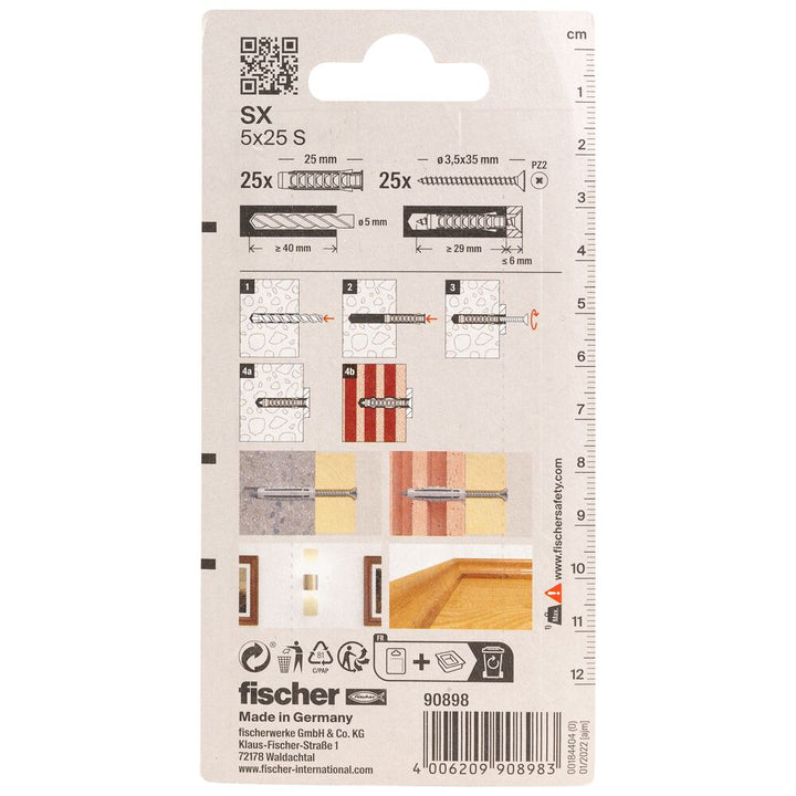 Fischer Expansion Plug SX 5 x 25 S With Screw