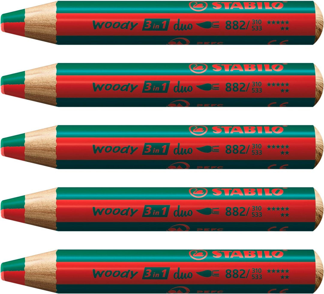 Multi-Talented Pencil - STABILO woody 3 in 1 duo Assorted Colours