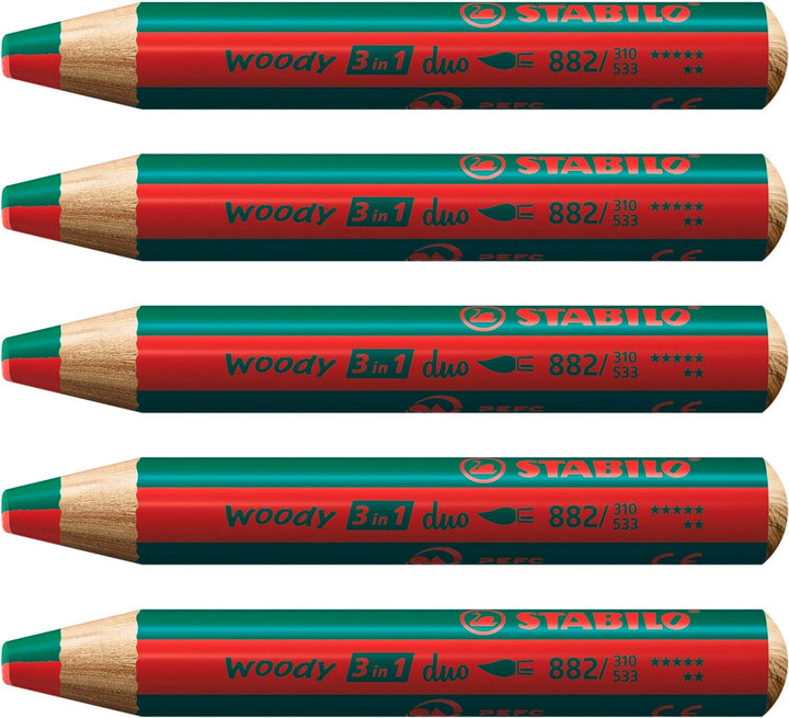 Multi-Talented Pencil - STABILO woody 3 in 1 duo Assorted Colours