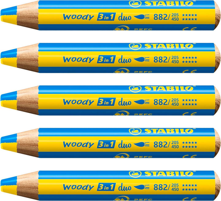 Multi-Talented Pencil - STABILO woody 3 in 1 duo Assorted Colours