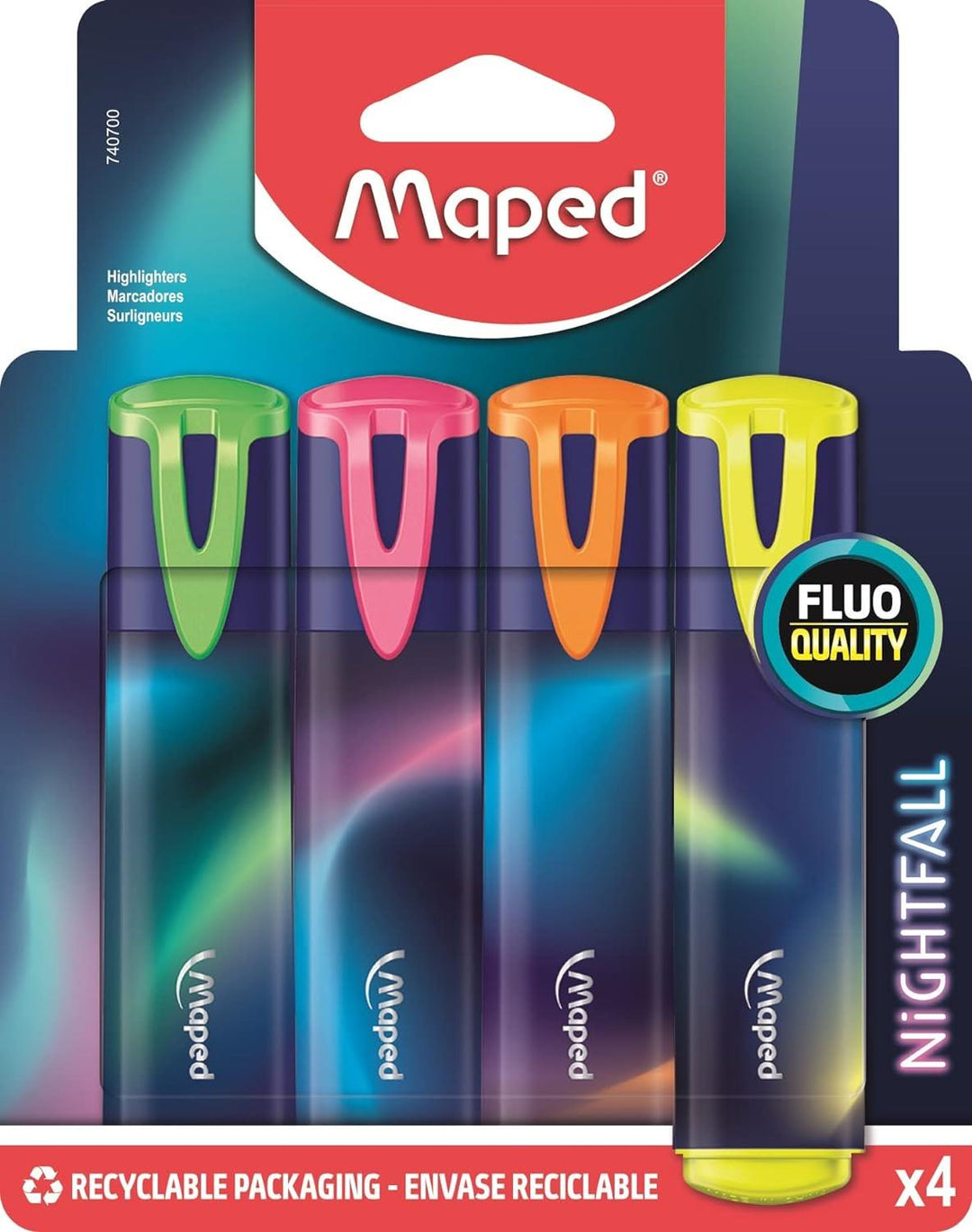 Maped Highlighters Nightfall Cardboard 4 Pack