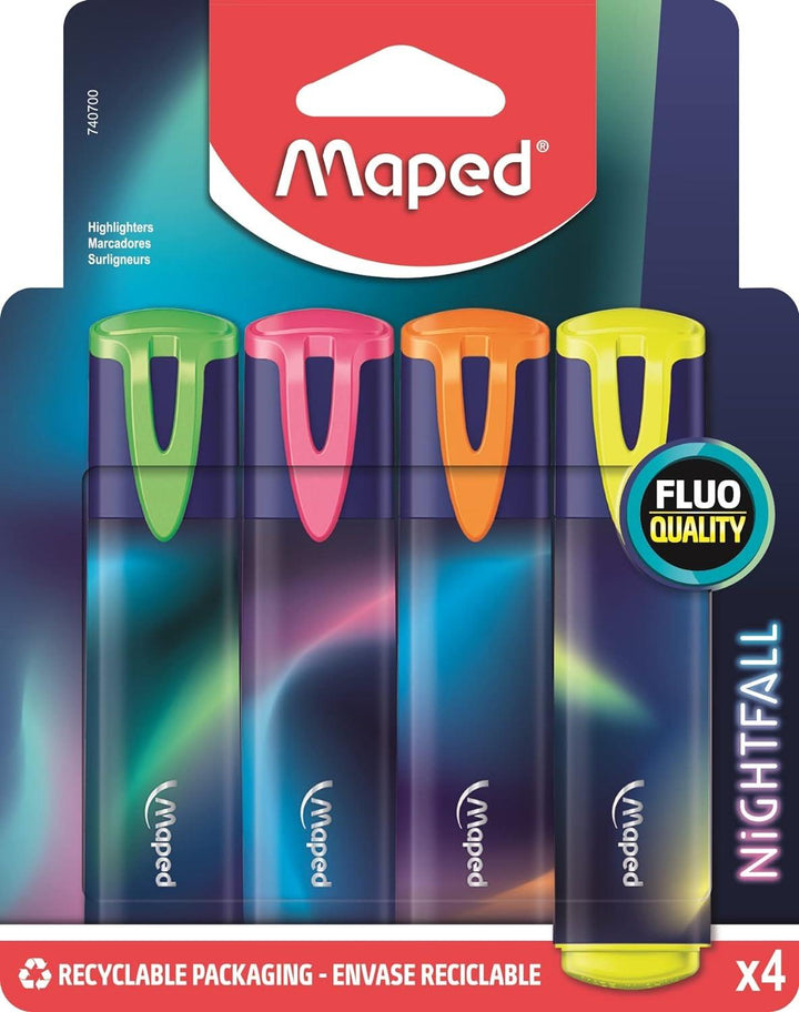 Maped Highlighters Nightfall Cardboard 4 Pack