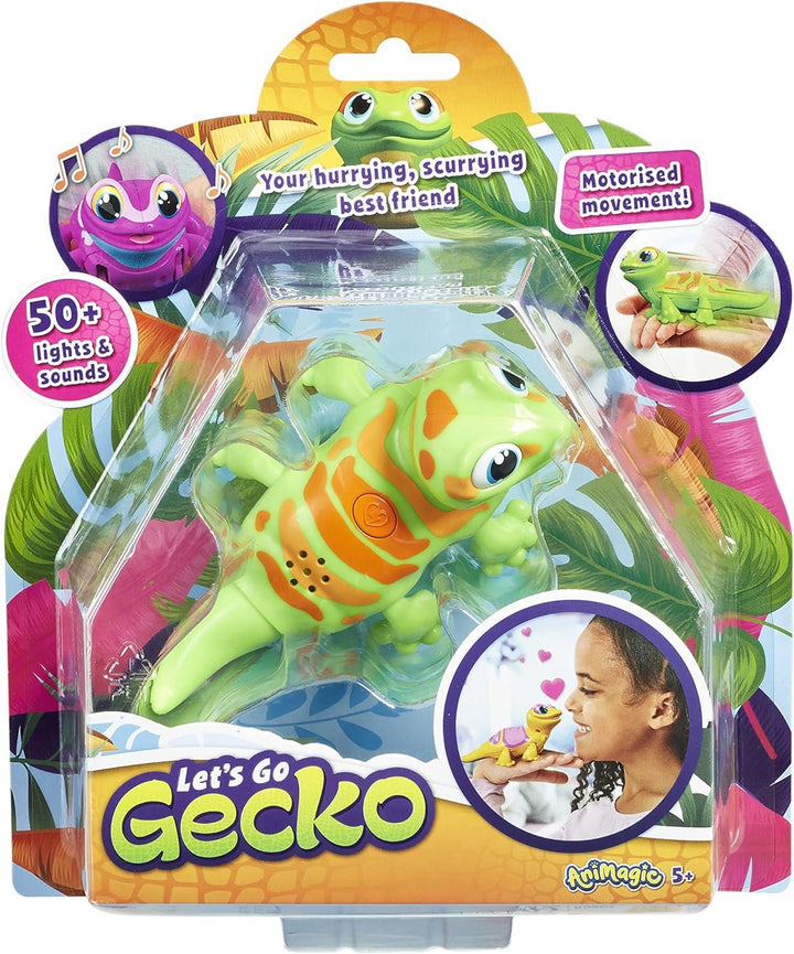 Animagic: Let's Go Gecko - Green Interactive Walking Pet Gecko