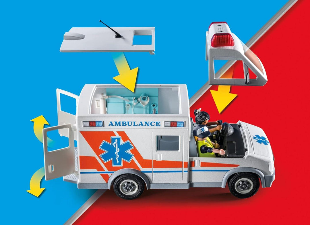 PLAYMOBIL 71232 City Action Ambulance with Sound and Lights