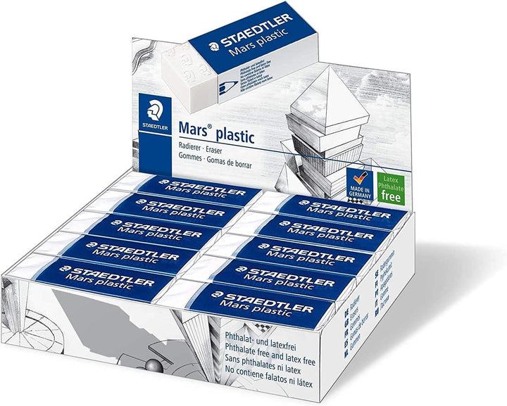 Staedtler 526 50 Mars Plastic, White Eraser 20 Pack