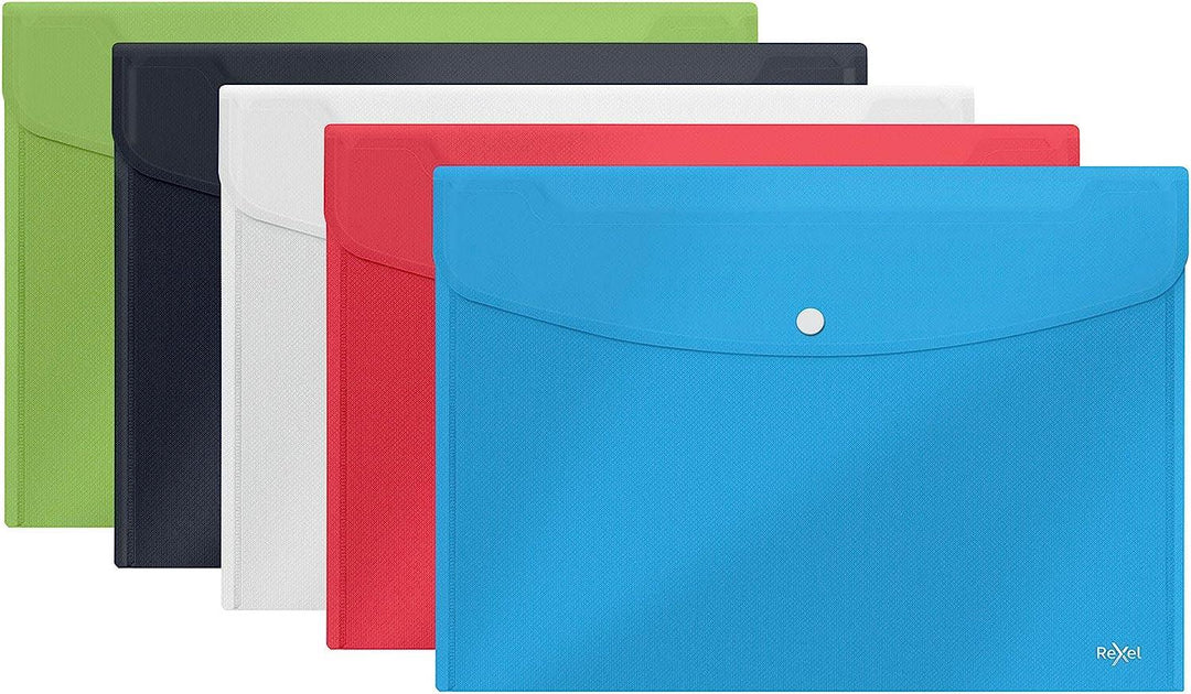 Rexel Choices, Popper Wallet, A5, 25 Sheet Capacity,Assorted Colours