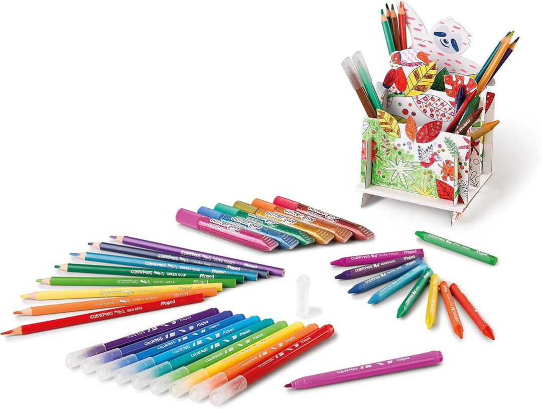 Maped Creativ Color’Peps 50 Piece Colouring Set With Desk Tidy Fun Art Activity Kit 5+