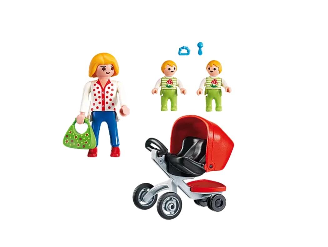 Playmobil 5573 City Life Mother with Twin Stroller