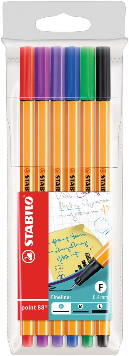 Stabilo point 88 Fineliner Wallet Assorted Colours And Pack Size