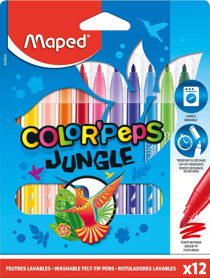 Maped Color’Peps Jungle Colouring Felt Tips 12 Pack