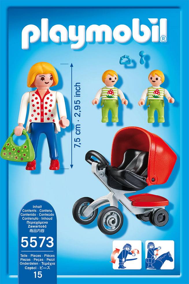 Playmobil 5573 City Life Mother with Twin Stroller