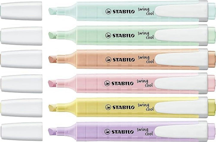 Stabilo swing cool Pastel Highlighter - Pack of 6 - Assorted Colours