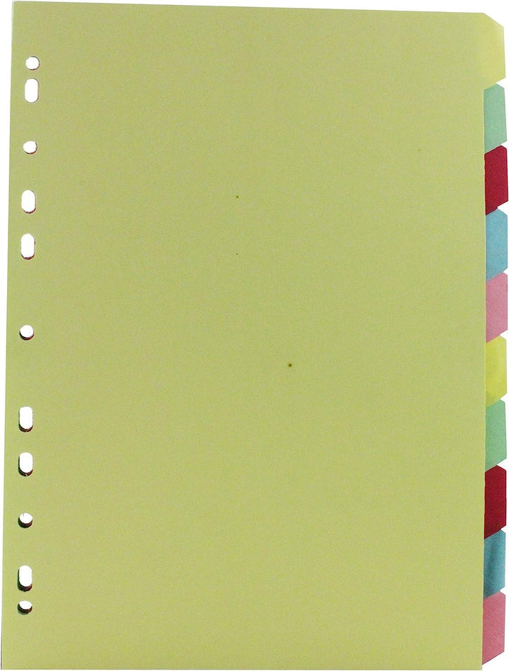 Rexel Manilla A4 Dividers 10 Part - Assorted Colours