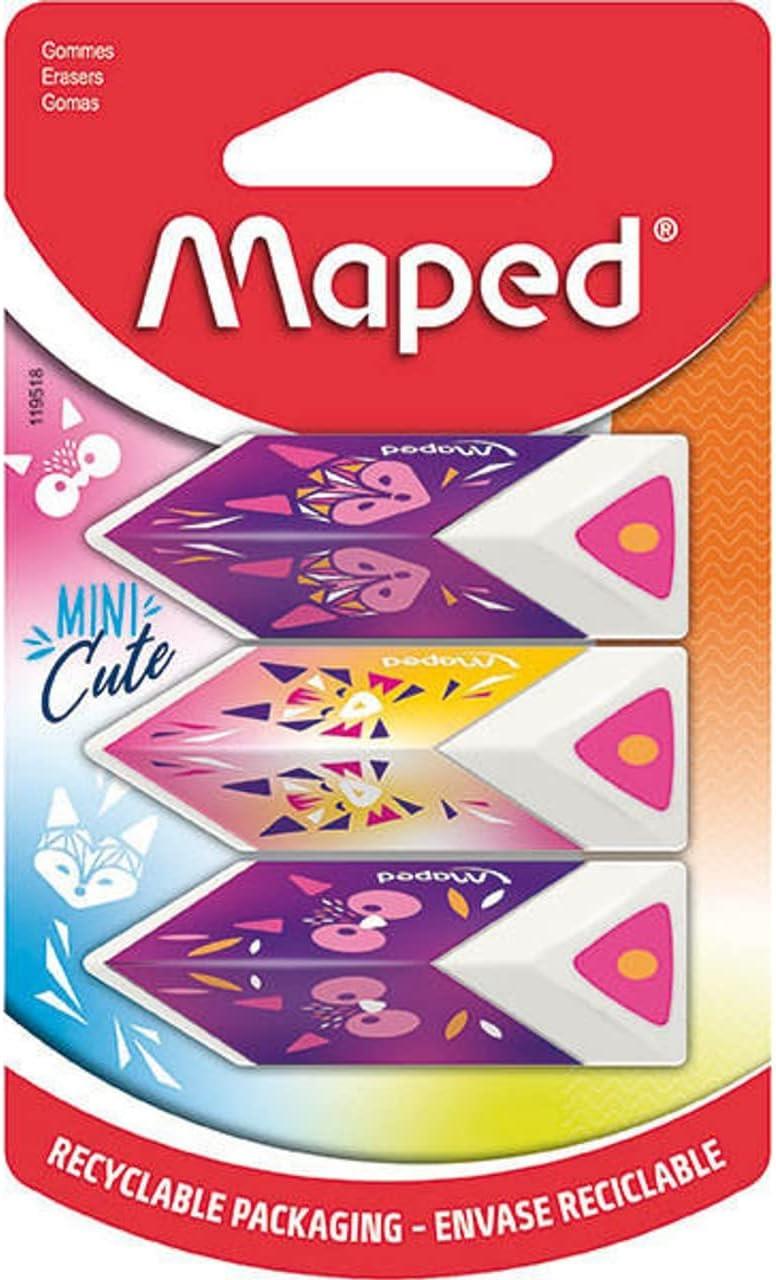 Maped Eraser Mini Cute Kids Pyramid X3 Pack