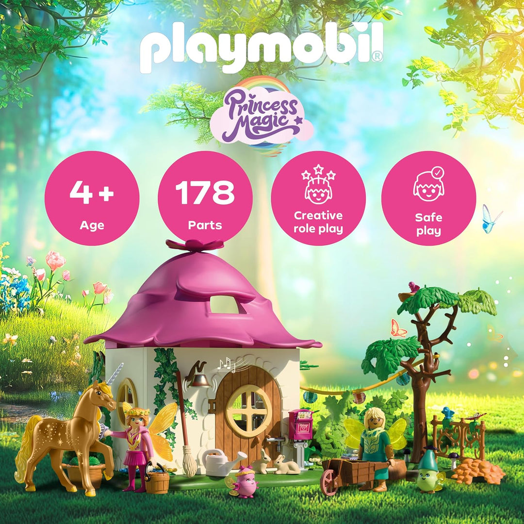PLAYMOBIL 71838 Magical Unicorns Cosy Fairy Home with Golden Unicorn and Stable
