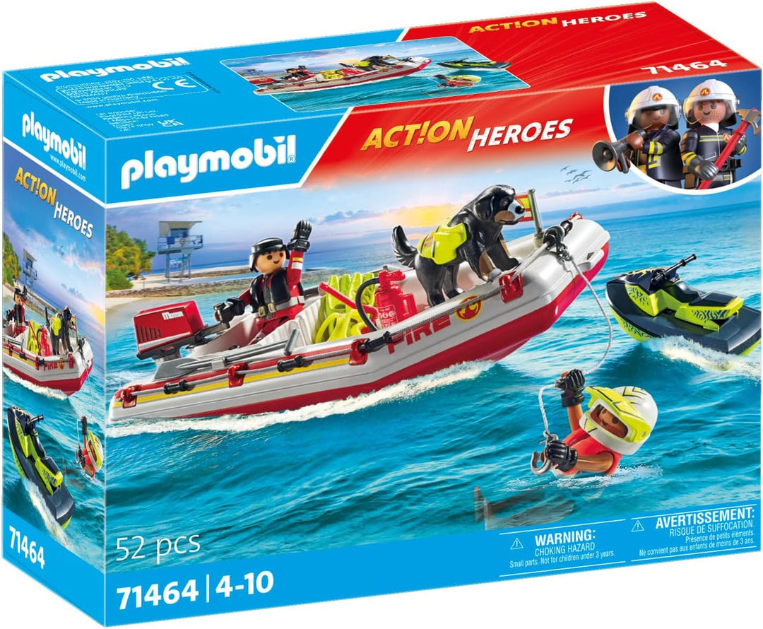 PLAYMOBIL 71464 Action Heroes: Fireboat with Aqua Scooter