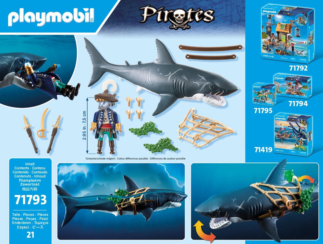 PLAYMOBIL 71793 Pirates Giant Shark with Biting Function