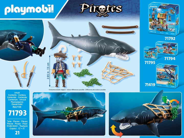 PLAYMOBIL 71793 Pirates Giant Shark with Biting Function