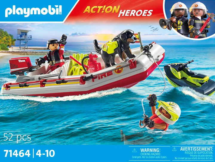 PLAYMOBIL 71464 Action Heroes: Fireboat with Aqua Scooter