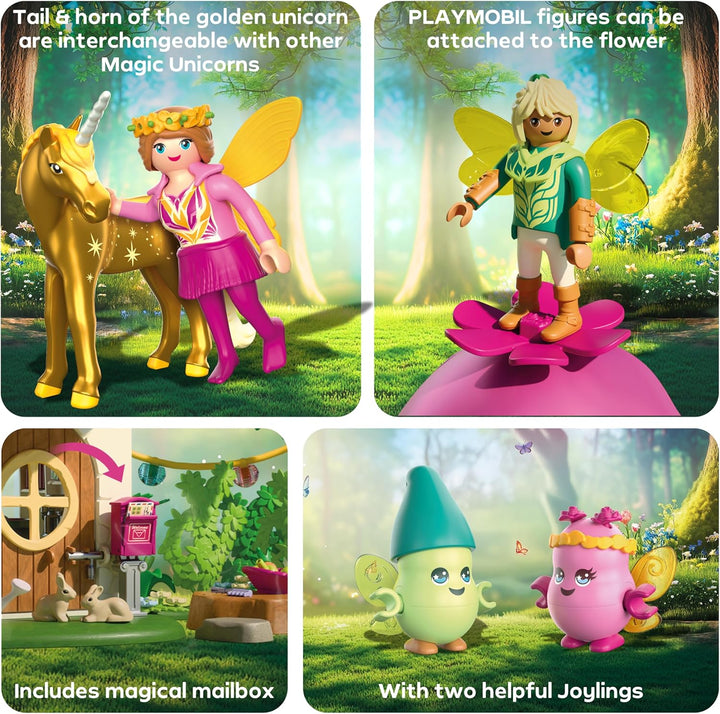 PLAYMOBIL 71838 Magical Unicorns Cosy Fairy Home with Golden Unicorn and Stable