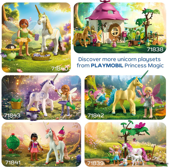 PLAYMOBIL 71838 Magical Unicorns Cosy Fairy Home with Golden Unicorn and Stable